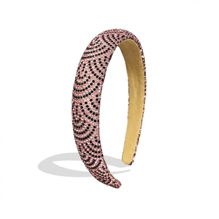 Cerchietto Rosa-Nero Full Strass