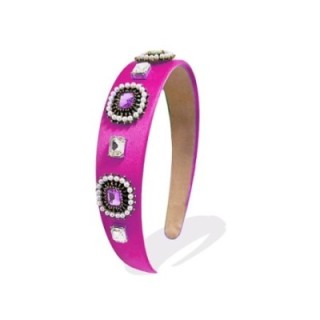 Cerchietto Fucsia Perle Strass Zirconi
