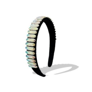Cerchietto Nero Cristalli Bianco Boreale