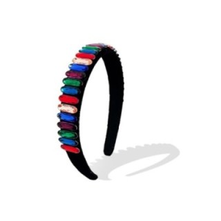 Cerchietto Nero Cristalli Multicolore