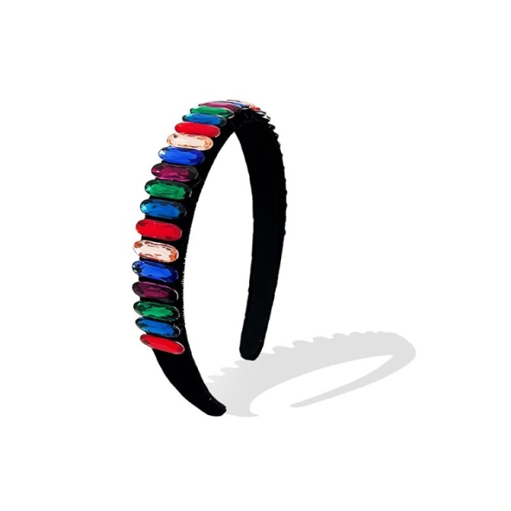 Cerchietto Nero Cristalli Multicolore