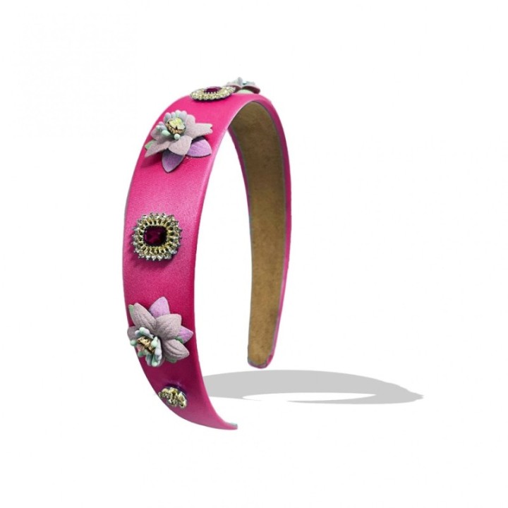 Cerchietto Fucsia Flower Zirconia