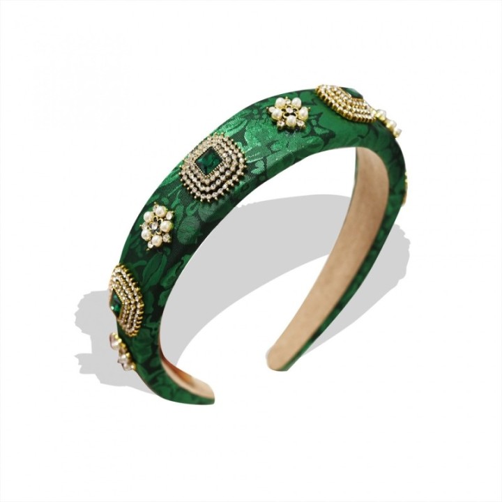 Cerchietto Travel Green Perle-Cristalli