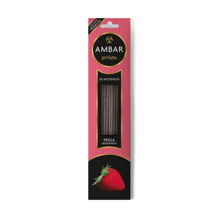 Incensi alla Fragola [AMBAR] Bastoncini Profumati Naturali 100%