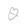 Anello Regolabile Cuore con Strass Multicolore Acciaio