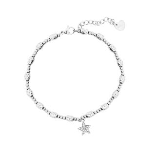 Bracciale Atzeco Pepite 'Silver' Steel Mono-Charm Stella