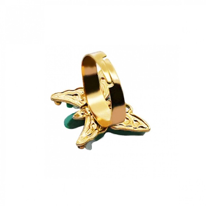 Anello Farfalla Micro-Mosaico Multicolore Regolabile
