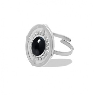Anello Argentato Con Pietra Onice