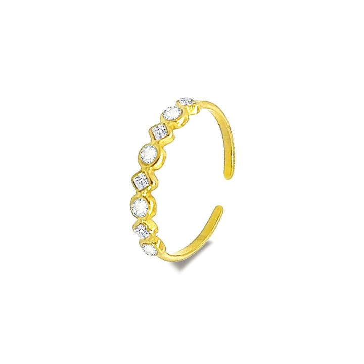 Anello Oro Giallo Regolabile In Zirconia