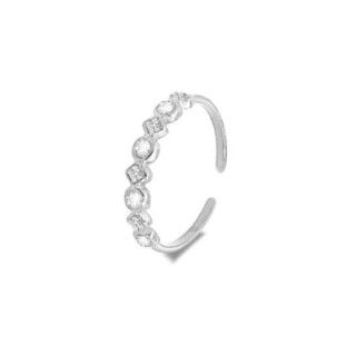 Anello Argento Regolabile In Zirconia