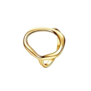 Anello Oro Giallo a Forma Liquida Regolabile