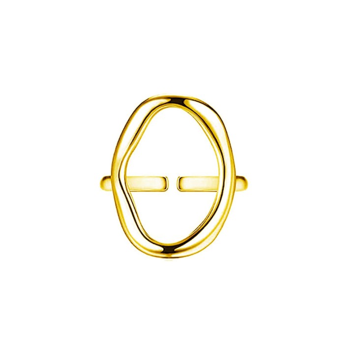 Anello Oro Giallo a Forma Liquida Regolabile