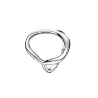 Anello Argento a Forma Liquida Regolabile
