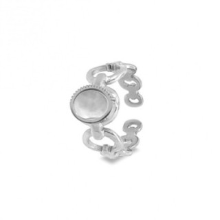 Anello Argento Ovale Con Conchiglia