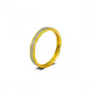 Anello Fedina Oro Giallo con Strass