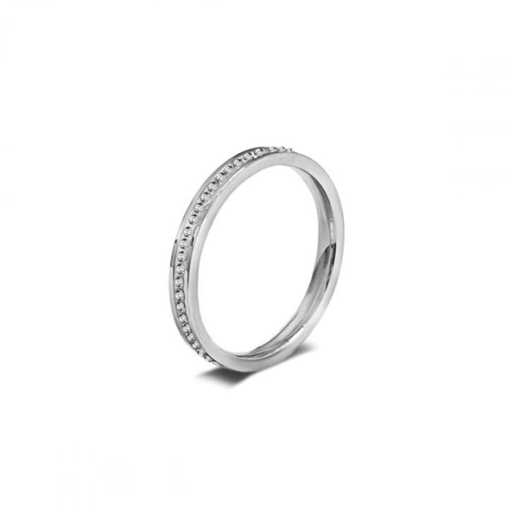 Anello Fedina Argento con Strass