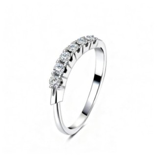 Anello di Fidanzamento Veretta Mezzo Giro Acciaio Silver con Sette Zirconi