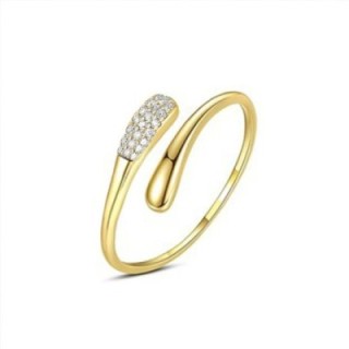 Anello Aperto Regolabile Goccia Con Zircone