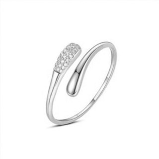 Anello Aperto Regolabile Goccia Con Zircone