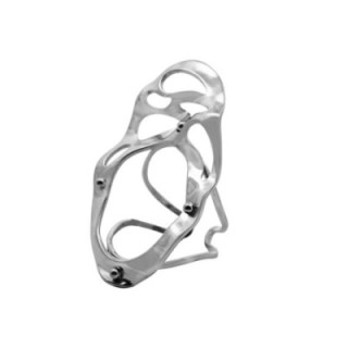 Anello Traforato Acciaio Silver Con Palline