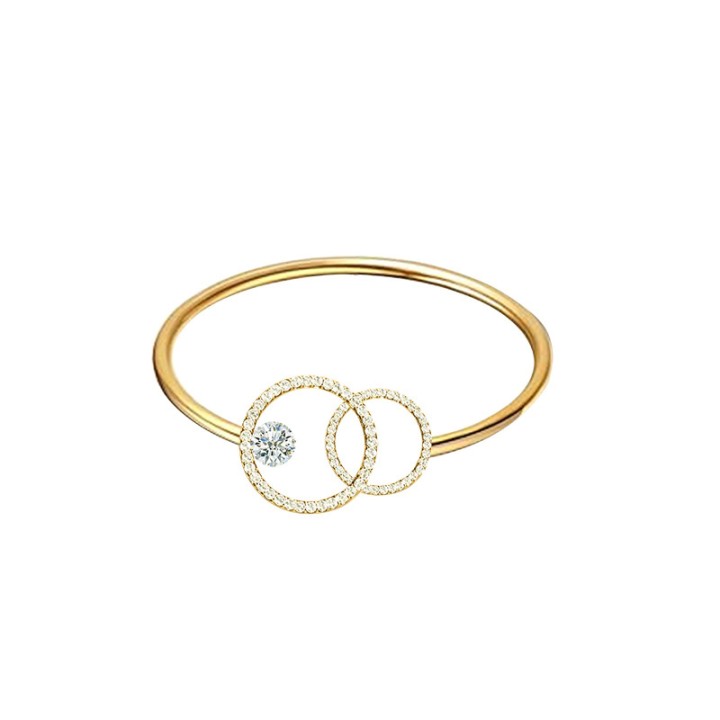 Anello Sottile Placcato Oro Giallo Regolabile Infinito