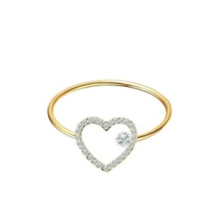 Anello Sottile Placcato Oro Giallo Regolabile Cuore