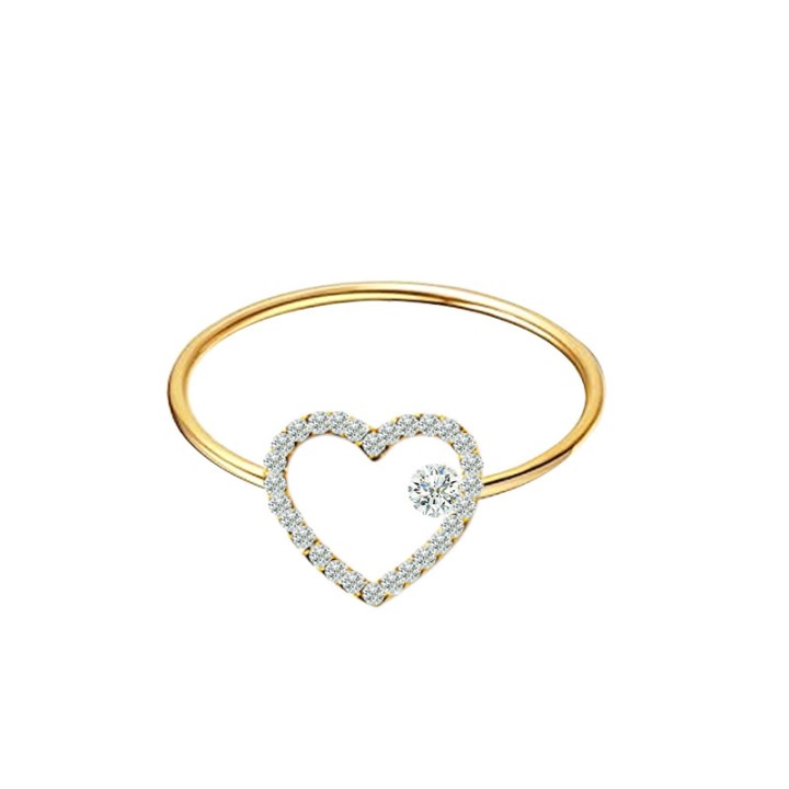Anello Sottile Placcato Oro Giallo Regolabile Cuore