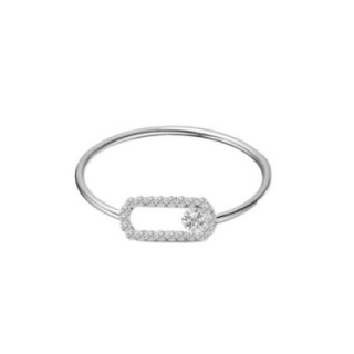 Anello Sottile Acciaio Silver Regolabile Graffetta