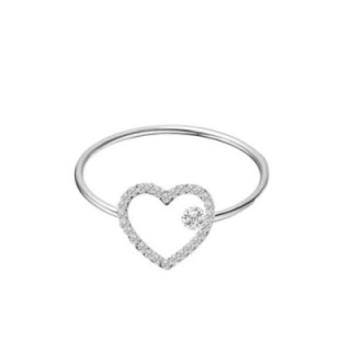 Anello Sottile Acciaio Silver Regolabile Cuore
