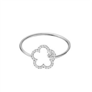 Anello Sottile Acciaio Silver Regolabile Fiore