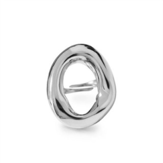 Anello Acciaio Silver Ovale Cavo Regolabile