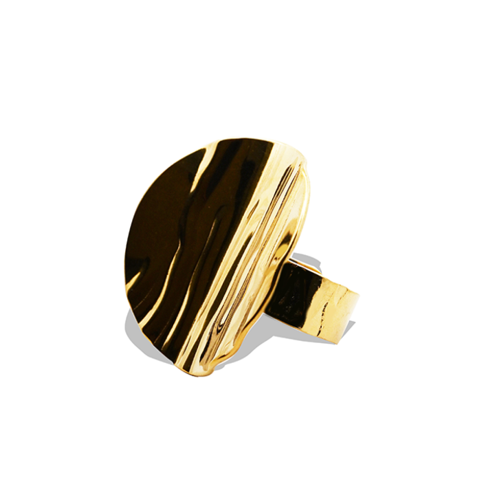 Anello Placcato Oro Giallo Onde Marine
