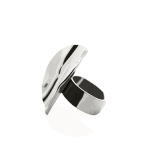Anello Acciaio Silver Onde Marine