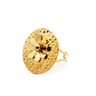Anello Placcato Oro Giallo Margherita Regolabile