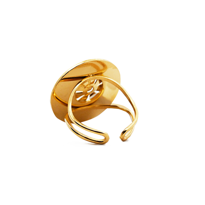 Anello Placcato Oro Giallo Margherita Regolabile