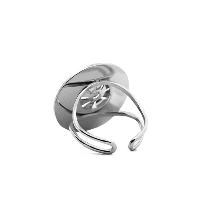 Anello Acciaio Silver Margherita Regolabile