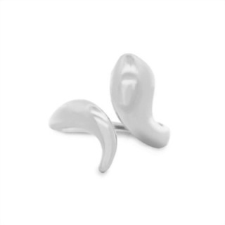 Anello Regolabile 'Víbora' Acciaio Silver Modello Chunky Drop