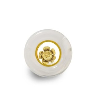 Anello Statement 'Barock' Placcato Oro Giallo e Resina Bianco Perla