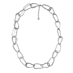 Collana Bijoux Lunga Catena Slime Argentata