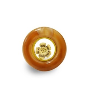 Anello Statement 'Barock' Placcato Oro Giallo e Resina Tartarugata