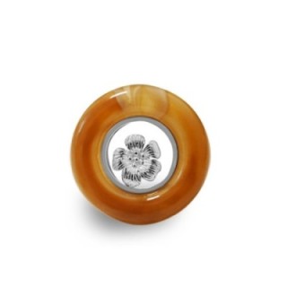 Anello Statement 'Barock' Acciaio Silver e Resina Tartarugata