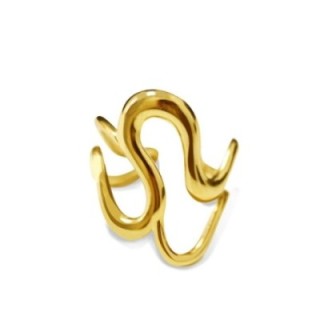 Cuff Ring 'Mamba' Placcato Oro Giallo a Spire Sinuose