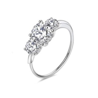 Anello di Fidanzamento Regolabile RIVIERA Acciaio Silver 316L con Gemme a Scalare