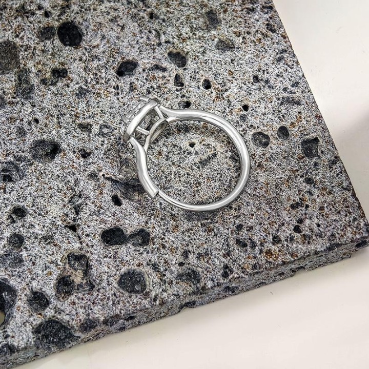 Anello di Fidanzamento Regolabile HALO Acciaio Silver 316L con Rosone Rotondo