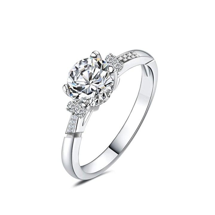 Anello di Fidanzamento Regolabile SOLITARIO Acciaio Silver 316L con Design Essenziale