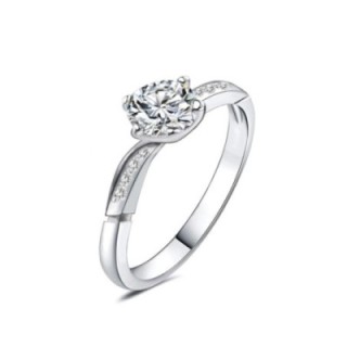 Anello di Fidanzamento Regolabile SOLITARIO Acciaio Silver 316L con Castone a Corona