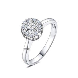 Anello di Fidanzamento Regolabile HALO Rosone Acciaio Silver 316L con Pavé Circolare