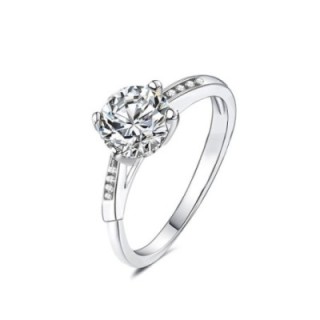 Anello di Fidanzamento Regolabile SOLITARIO Acciaio Silver 316L con Sei Griffe