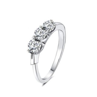 Anello di Fidanzamento Regolabile TRILOGY Acciaio Silver 316L con Tre Zirconi