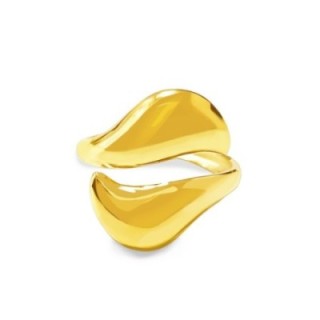 Cuff Ring 'Sirocco' Placcato Oro Giallo 316L Contrarié Sinuoso